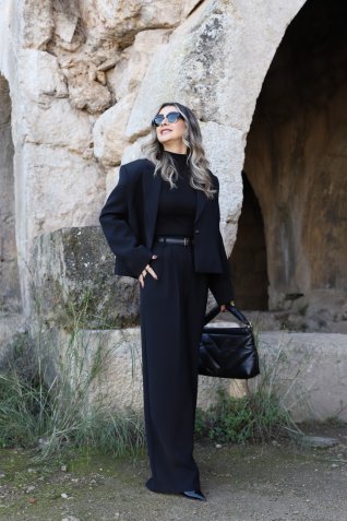 Siyah Üst Standart Beden Ceket Pantolon Takım