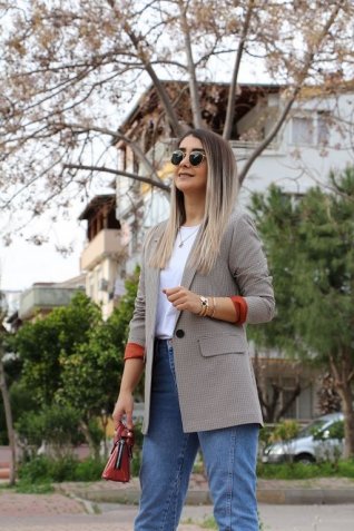 Tarçın Astarlı Blazer Ceket