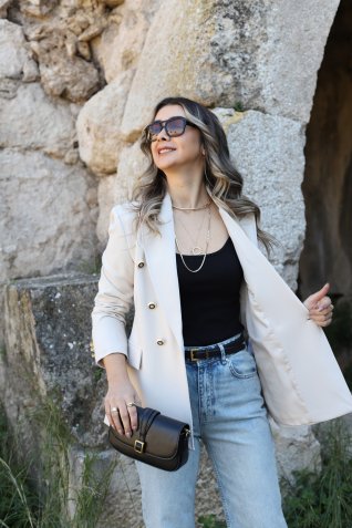 Taş Prive Düğmeli Kruvaze Blazer