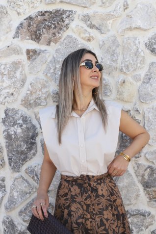 Taş Sıfır Kol Vatkalı Salaş Gömlek