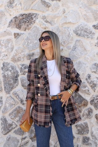 Vizon Püsküllü Kruvaze Blazer