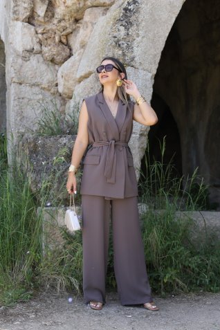 Vizon Üst Standart Yelekli Pantolon Takım