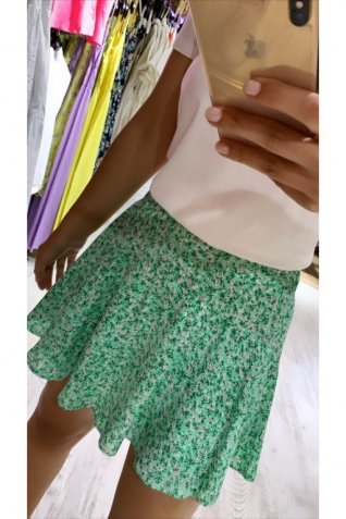 Yeşil Çıtır Desen Şort Etek