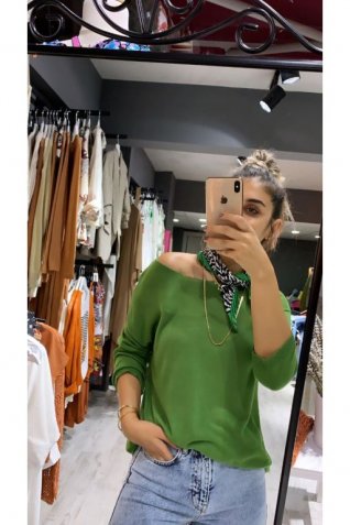 Yeşil Merserize Bluz