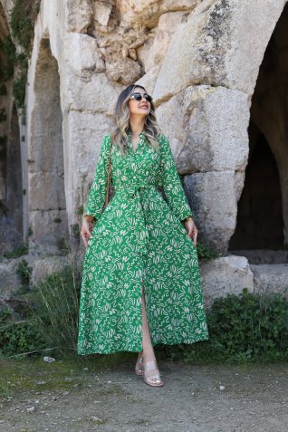 Yeşil Orjin Marka Kemerli Elbise