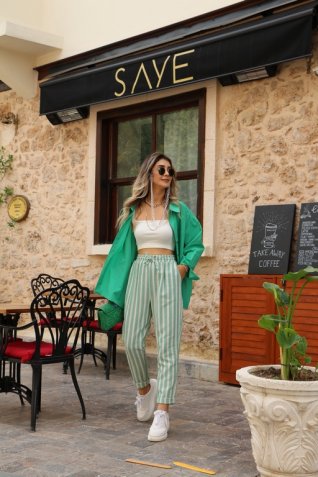 Yeşil Oversize Gömlek