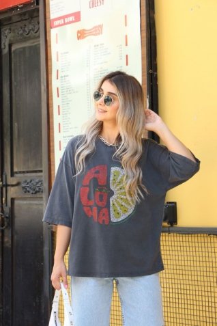 Yıkama Baskılı Tshirt