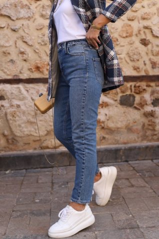 Yıkama Comfort Likralı Mom Jean