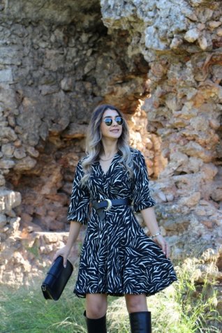 Zebra Desen Elbise