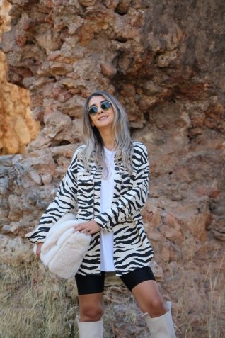 Zebra Desen Gömlek Ceket